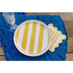 6 platos Mix&Match - Amarillo y blanco. n1