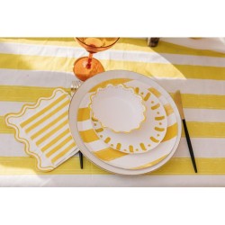 6 platos Mix&Match - Amarillo y blanco. n3