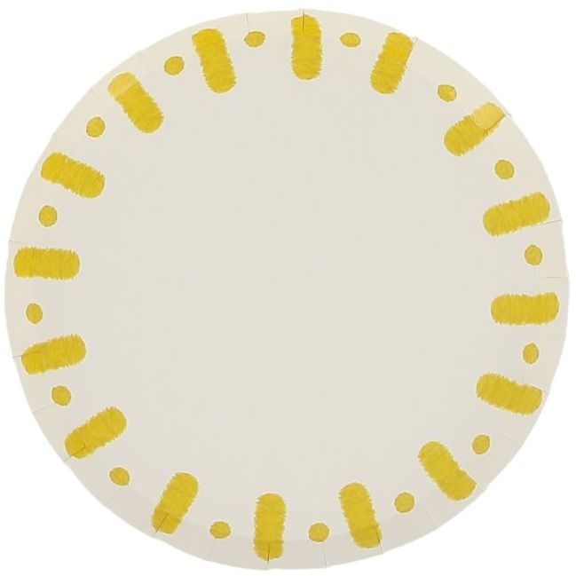 6 platos pequeos Mix&Match - Amarillo y blanco 