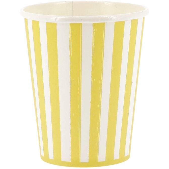 6 vasos Mix&Match - Amarillo y blanco 