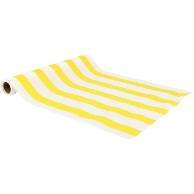 Camino de mesa de tela Mix&Match - Amarillo y blanco 