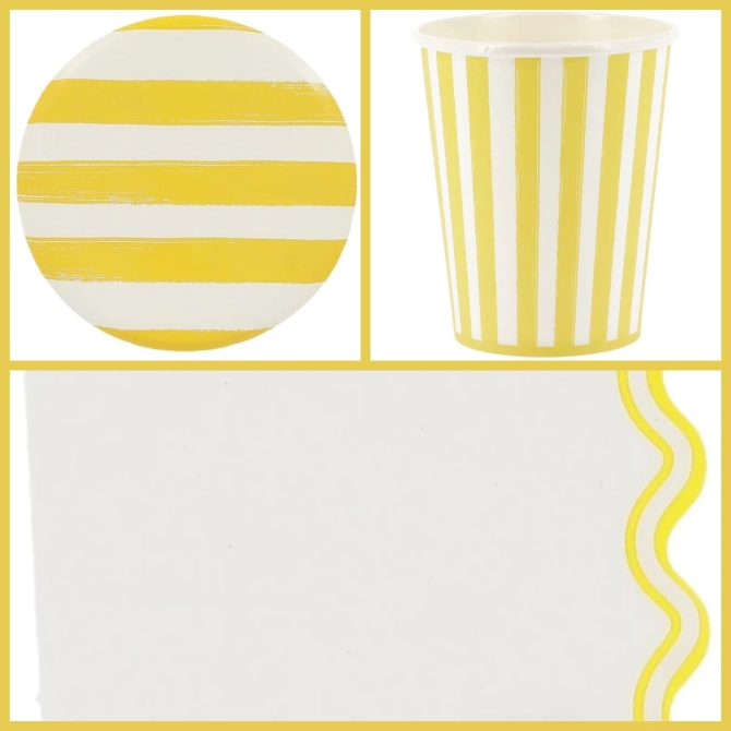 Caja de fiesta Mix&Match amarilla y blanca 