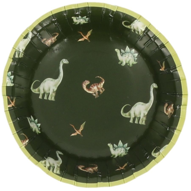 6 tazones de dinosaurio verdes 