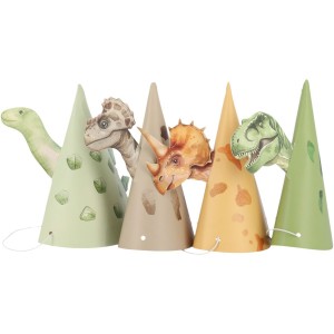 6 sombreros de dinosaurio verdes