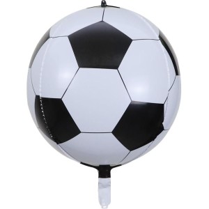 Globo de helio blanco y negro con forma de ftbol -  55 cm