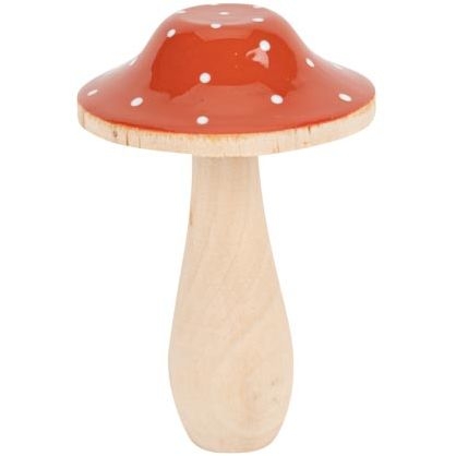 Seta Redonda con Lunares en Terracota y Madera Lacada en Blanco - 9 cm 
