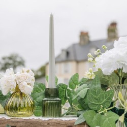 2 Velas Antorcha de Cera  Verde Gris. n2