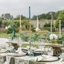 2 Velas Antorcha de Cera  Verde Gris. n4