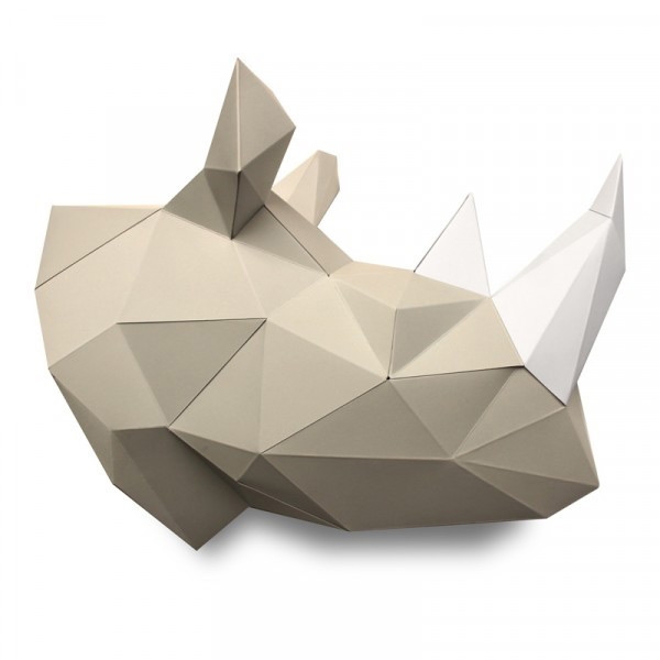 Trofeo Rinoceronte Natural - Papel 3D 