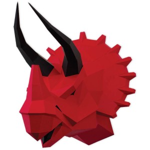 Trofeo Triceratops Rojo - Papel 3D