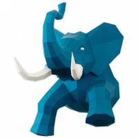 Trofeo Elefante Azul - Papel 3D
