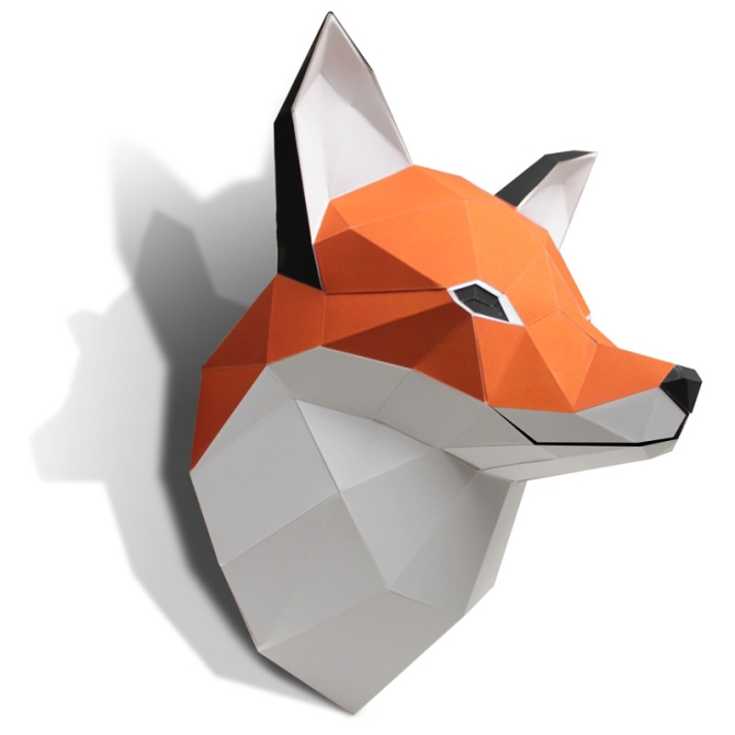 Trofeo Fox cabeza - Papel 3D 