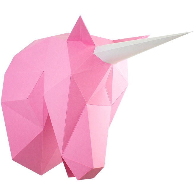 Trofeo Unicornio Rosa - Papel 3D 