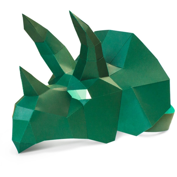 Máscara Triceratops - Papel 3D 