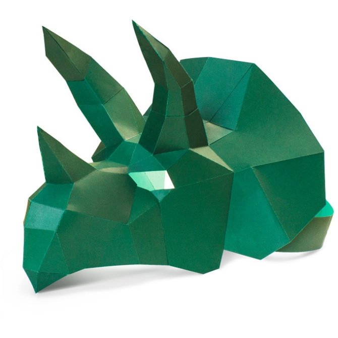 Mscara Triceratops - Papel 3D 