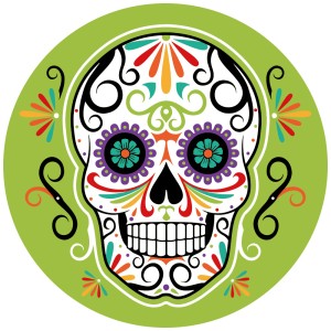 Disco de azcar Calavera de Halloween