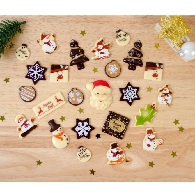 24 Pequeos Regalos de Chocolate (mximo 5 cm) - Calendario de Adviento 