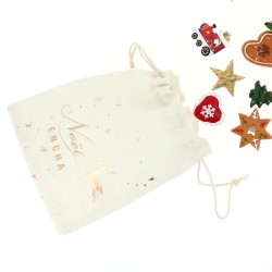 Set de 24 Mini Regalos Decorativos (3 cm)  +  Bolsa de Algodón - Calendario de Adviento de Madera. n°1