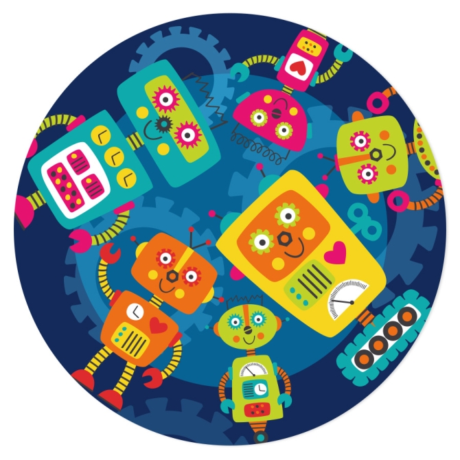 Disco para tarta Robot Party (19 cm) 