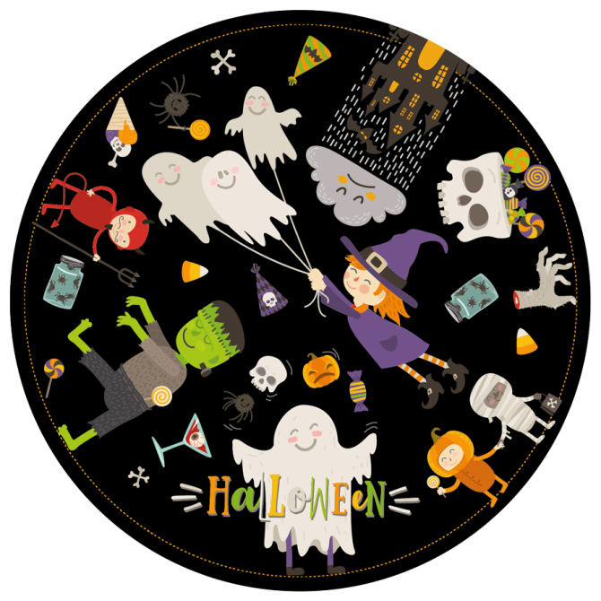 Disco de tarta Fiesta de Halloween (19 cm) 