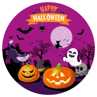 Disco de azcar Happy Halloween (19 cm)