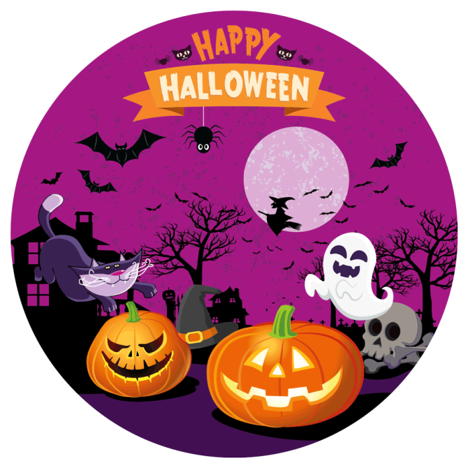 Disco de tarta Happy Halloween (19 cm) 