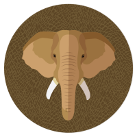 Disco de azcar - Elefante (19 cm)