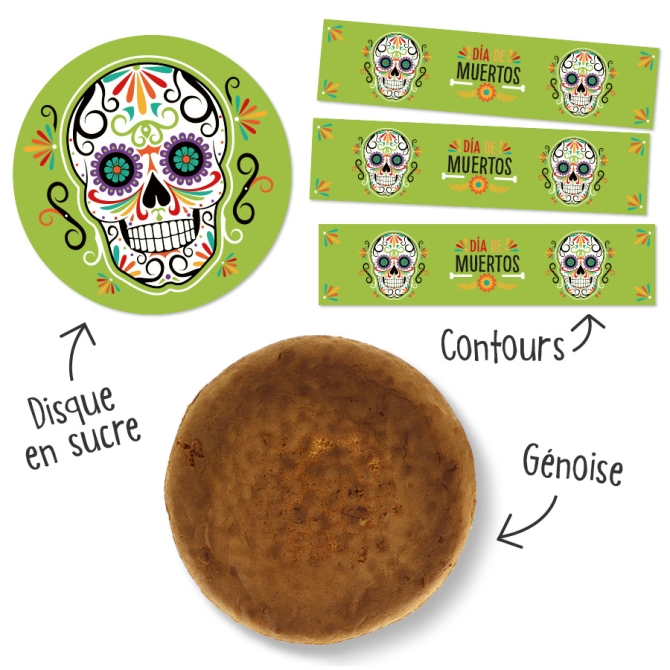 Kit Tarta Calavera Verde 