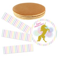 Kit Tarta Unicornio Dorado - Con bizcocho de vainilla