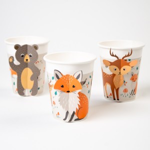 6 Vasos Animales del Bosque - Reciclables