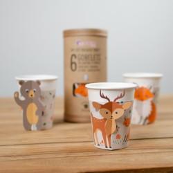 6 Vasos Animales del Bosque - Reciclables. n4