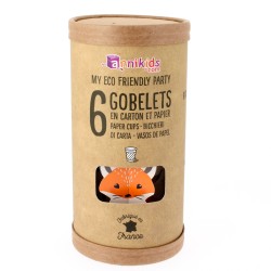 6 Vasos Animales del Bosque - Reciclables. n5