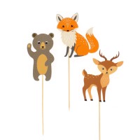 Cakes toppers Animales del bosque - reciclables