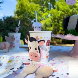 6 vasos de Animales de la Granja - reciclables. n2