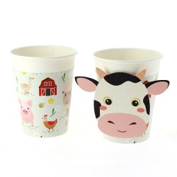 6 vasos de Animales de la Granja - reciclables. n3