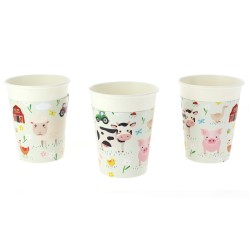 6 vasos de Animales de la Granja - reciclables. n4