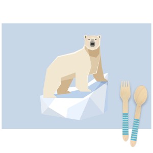 manteles individuales de animales polares - reciclables