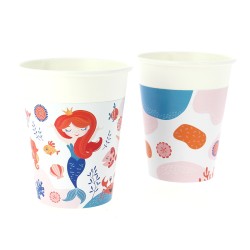 6 Vasos Sirena Coral - Reciclables. n4