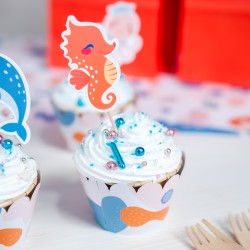 Kit Cupcake Sirena Coral - Reciclable. n°2
