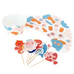 Kit Cupcake Sirena Coral - Reciclable. n°4