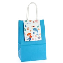 6 Bolsas de Regalo Sirena Coral - Reciclables. n1