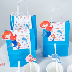 6 Bolsas de Regalo Sirena Coral - Reciclables. n2