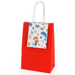 6 Bolsas de Regalo Sirena Coral - Reciclables. n3