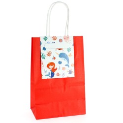 6 Bolsas de Regalo Sirena Coral - Reciclables. n4