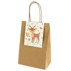 6 bolsas de regalo de animales del bosque - reciclables. n1