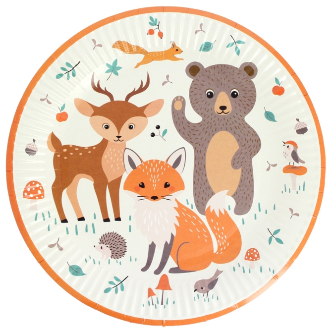 6 Platos Animales del Bosque - Reciclables 