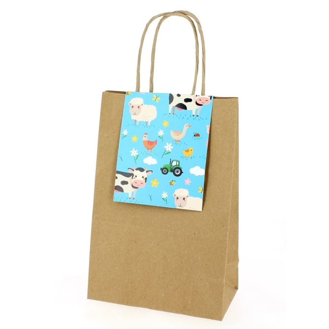 6 bolsas de regalo Animales de granja - Reciclables 