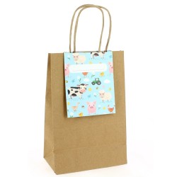 6 bolsas de regalo Animales de granja - Reciclables. n°1