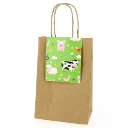 6 bolsas de regalo Animales de granja - Reciclables. n°4