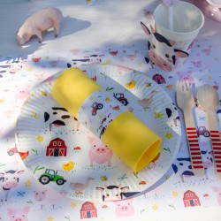 6 Platos de Animales de la Granja - Reciclables. n2